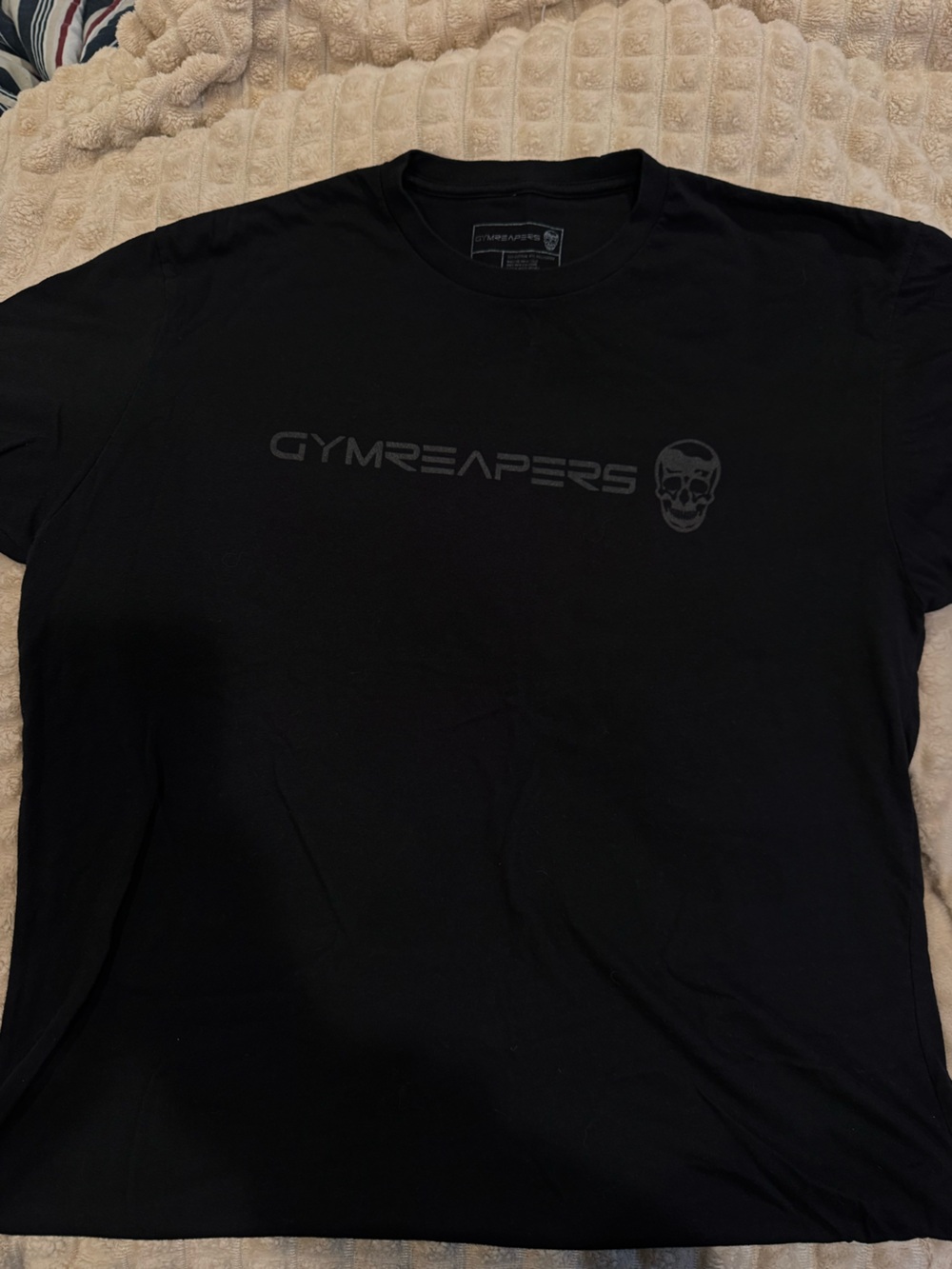 GYMREAPERS Men's Black Graphic Logo T-Shirt